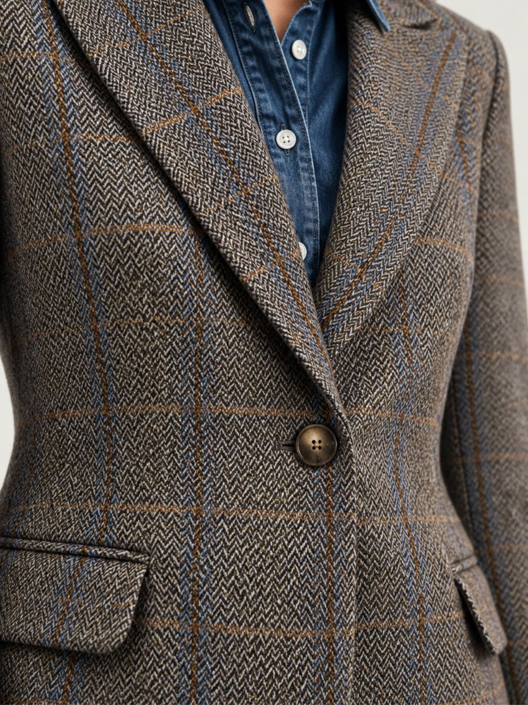 Blazer monopetto in lana fantasia check 9335-1TW4 30 ANDREA MORANDO 