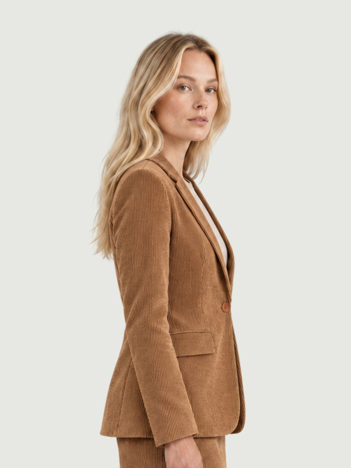 Blazer in velluto a coste nocciola 9335-1VRS 6 ANDREA MORANDO 