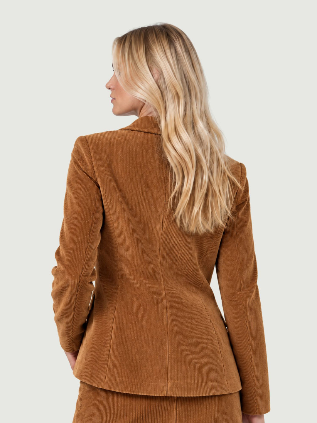 Blazer in velluto a coste nocciola 9335-1VRS 6 ANDREA MORANDO 