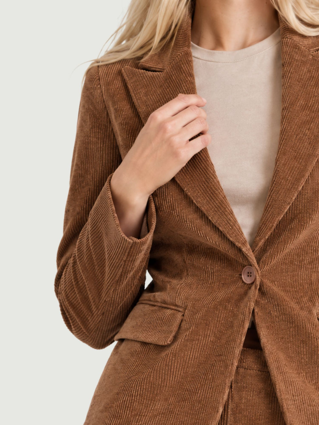 Blazer in velluto a coste nocciola 9335-1VRS 6 ANDREA MORANDO 