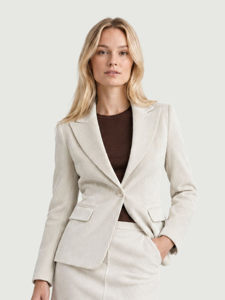 Blazer in velluto a coste panna 9335-1VRS 9 ANDREA MORANDO 