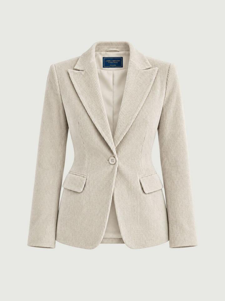 Blazer in velluto a coste panna 9335-1VRS 9 ANDREA MORANDO 