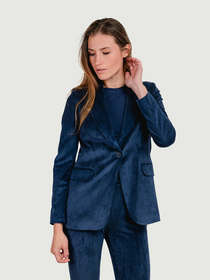 Blazer in velluto a coste blu 9335-1VRS 13 ANDREA MORANDO 