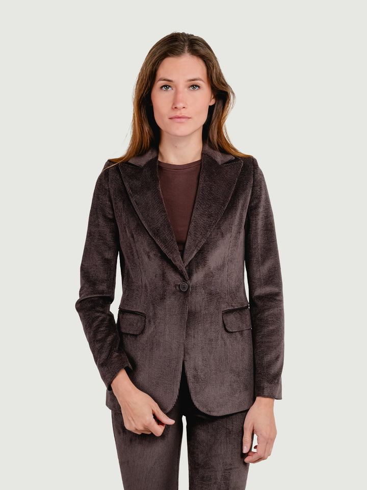 Blazer in velluto a coste moro 9335-1VRS 077 ANDREA MORANDO 