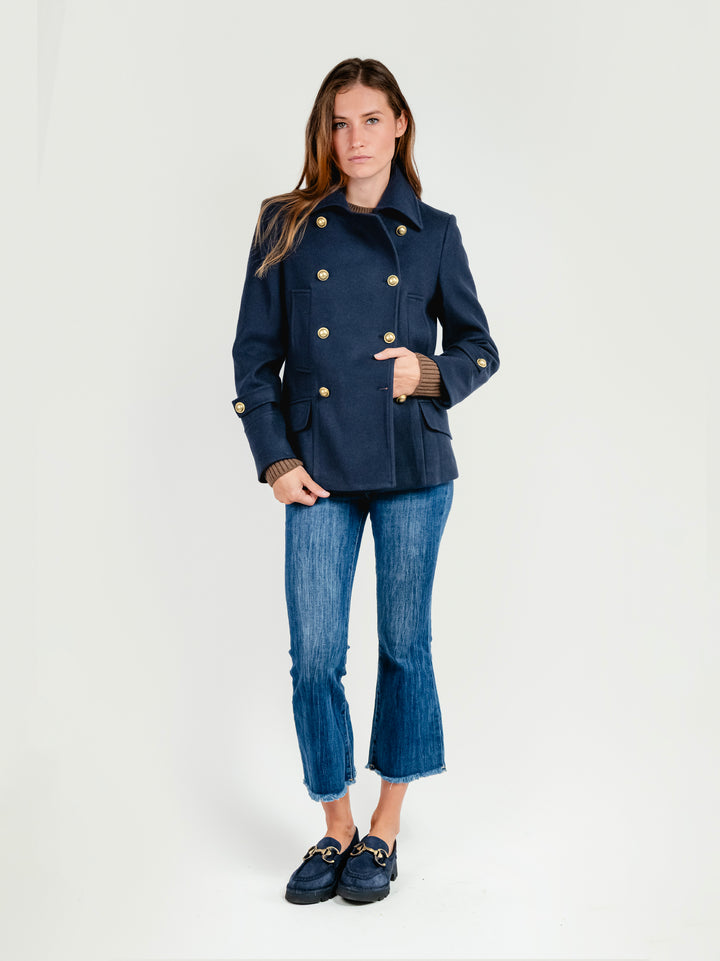 Giacca doppiopetto in panno blu 9859RO 008 ANDREA MORANDO 