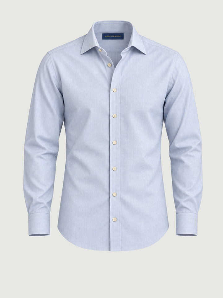 Camicia in cotone azzurra TWILL100/B002 AZZURRO ANDREA MORANDO 
