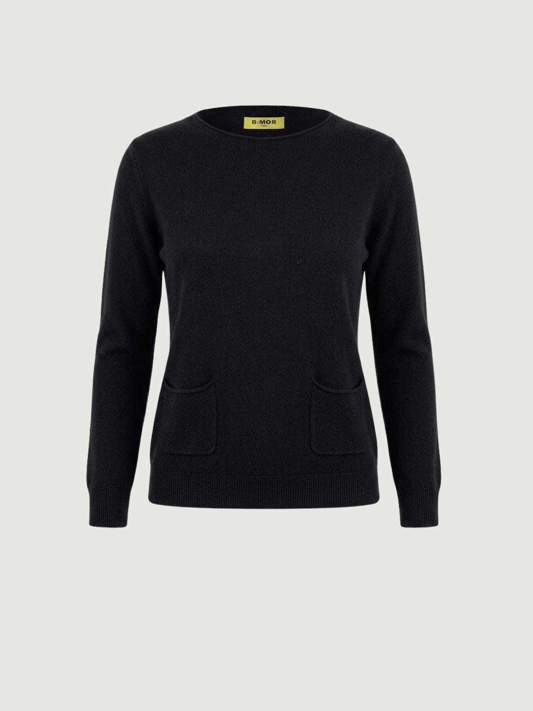 Girocollo Isa con tasche in maglia licorice 022006 0010 BIMOR 