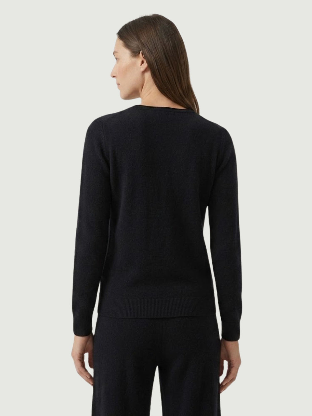 Girocollo Isa con tasche in maglia licorice 022006 0010 BIMOR 