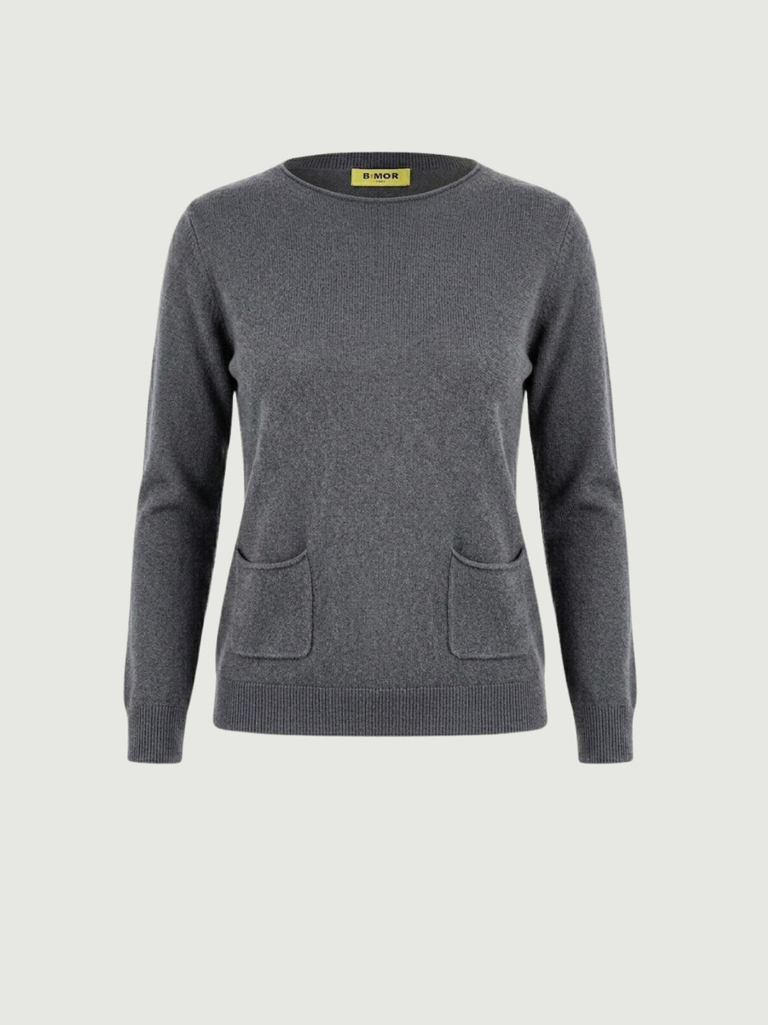 Maglia girocollo con tasche carbone 022006 0022 BIMOR 