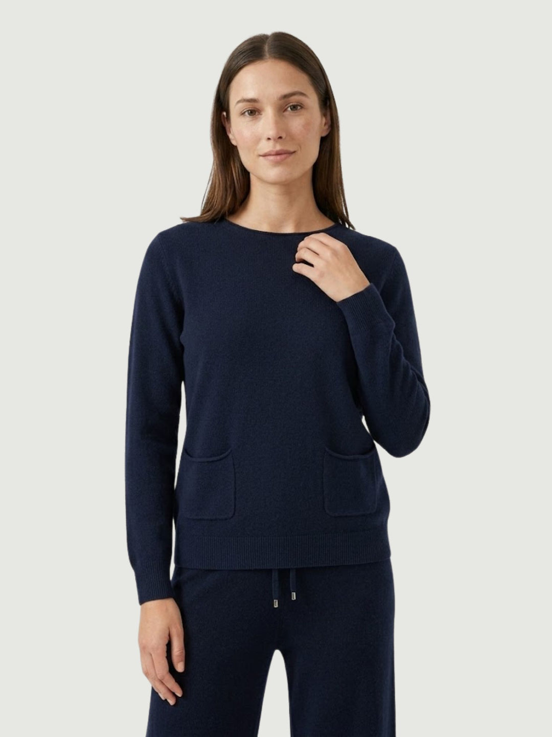 Maglia girocollo con tasche mirtillo 022006 0115 BIMOR 