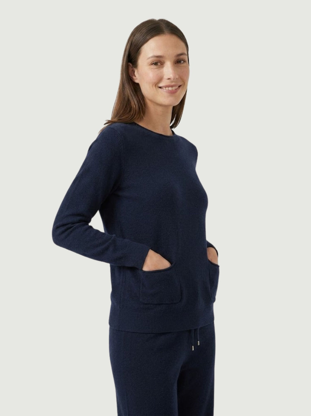 Maglia girocollo con tasche mirtillo 022006 0115 BIMOR 