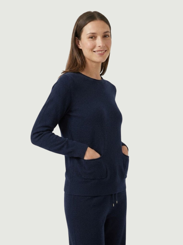 Maglia girocollo con tasche mirtillo 022006 0115 BIMOR 