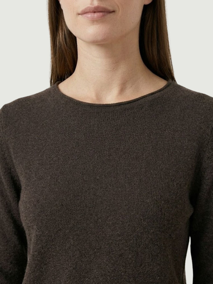 Girocollo Isa con tasche in maglia cioccolato 022006 0196 BIMOR 