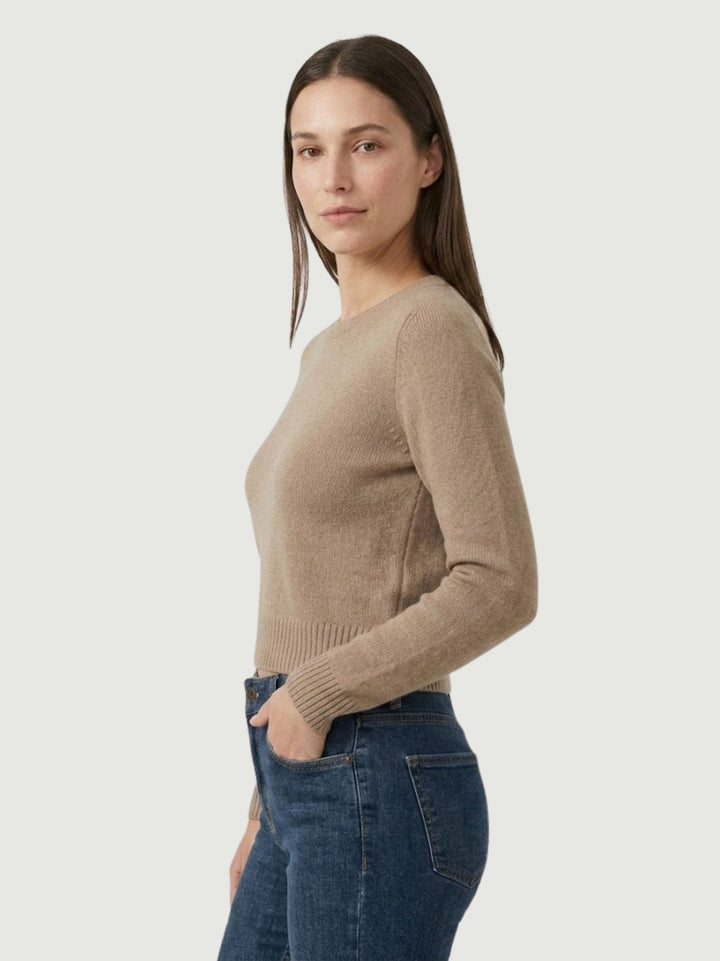 Girocollo Tina in maglia nocciola 0270153 0083 BIMOR 