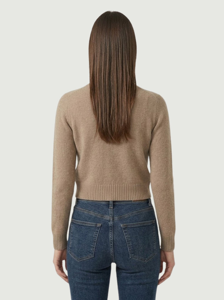 Girocollo Tina in maglia nocciola 0270153 0083 BIMOR 