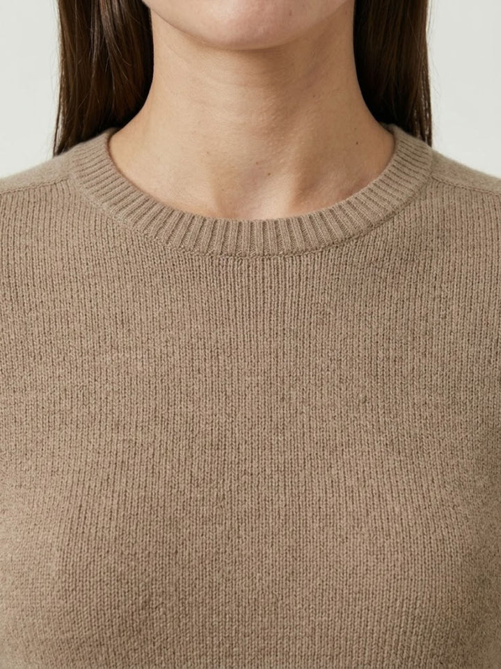 Girocollo Tina in maglia nocciola 0270153 0083 BIMOR 