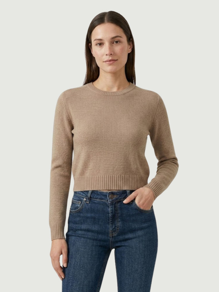 Girocollo Tina in maglia nocciola 0270153 0083 BIMOR 