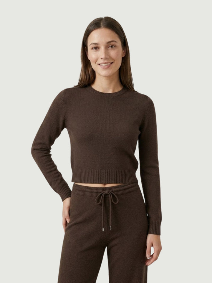 Girocollo Tina in maglia cioccolato 0270153 0196 BIMOR 