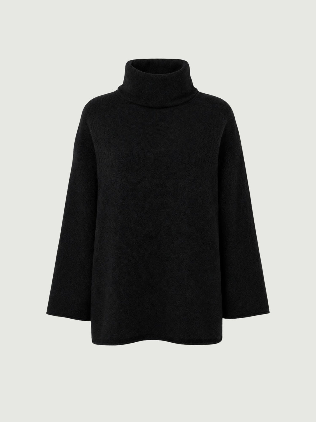 Maglione Kari over a collo alto in maglia licorice 0370174 0010 BIMOR 