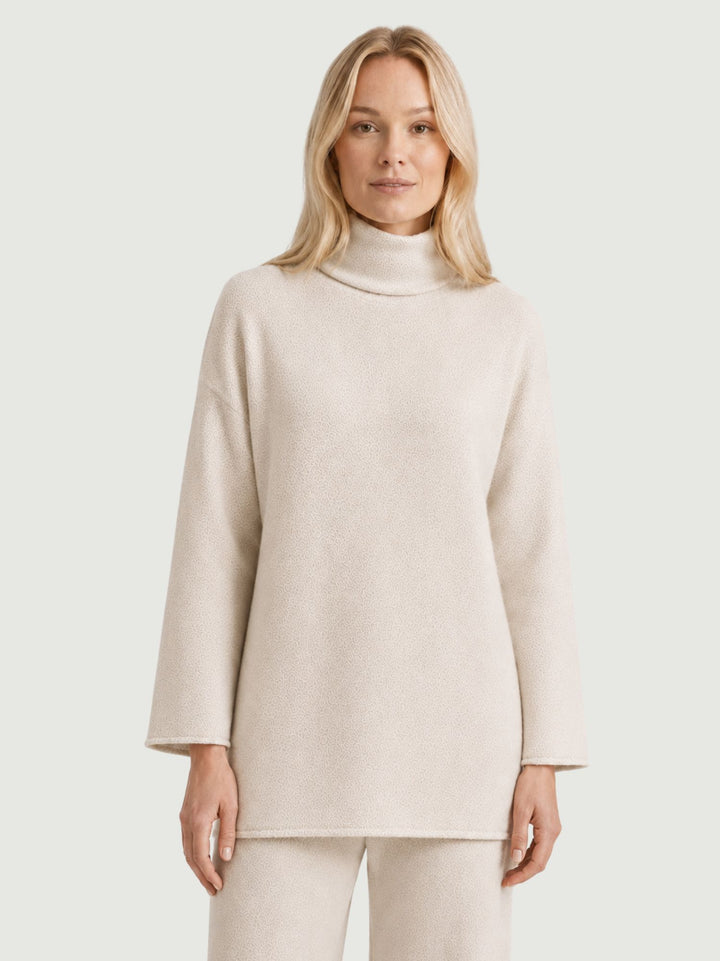 Maglione over a collo alto panna 0370174 0071 BIMOR 