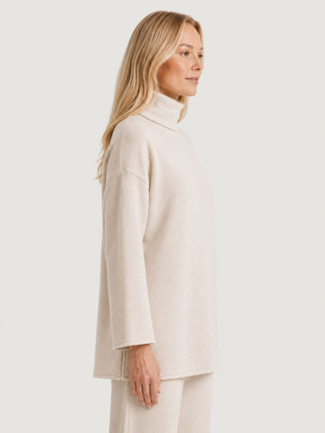 Maglione over a collo alto panna 0370174 0071 BIMOR 