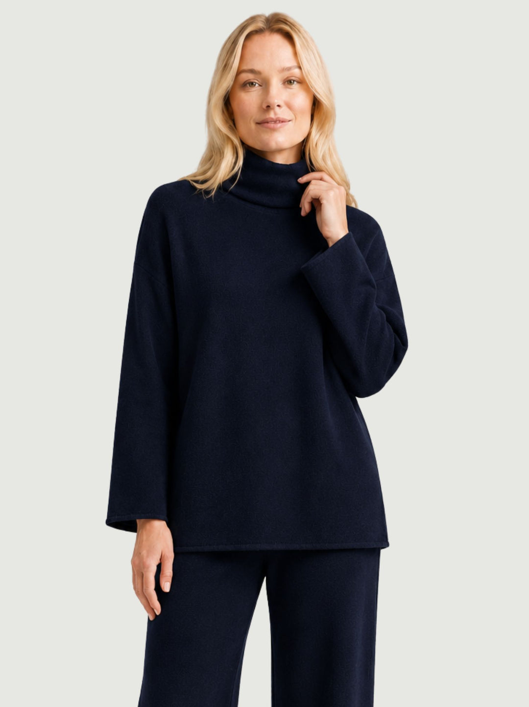 Maglione over a collo alto mirtillo 0370174 0115 BIMOR 