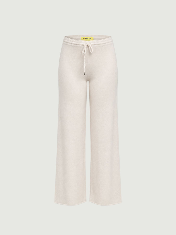Pantalone Sis con coulisse in maglia panna 0370176 0071 BIMOR 