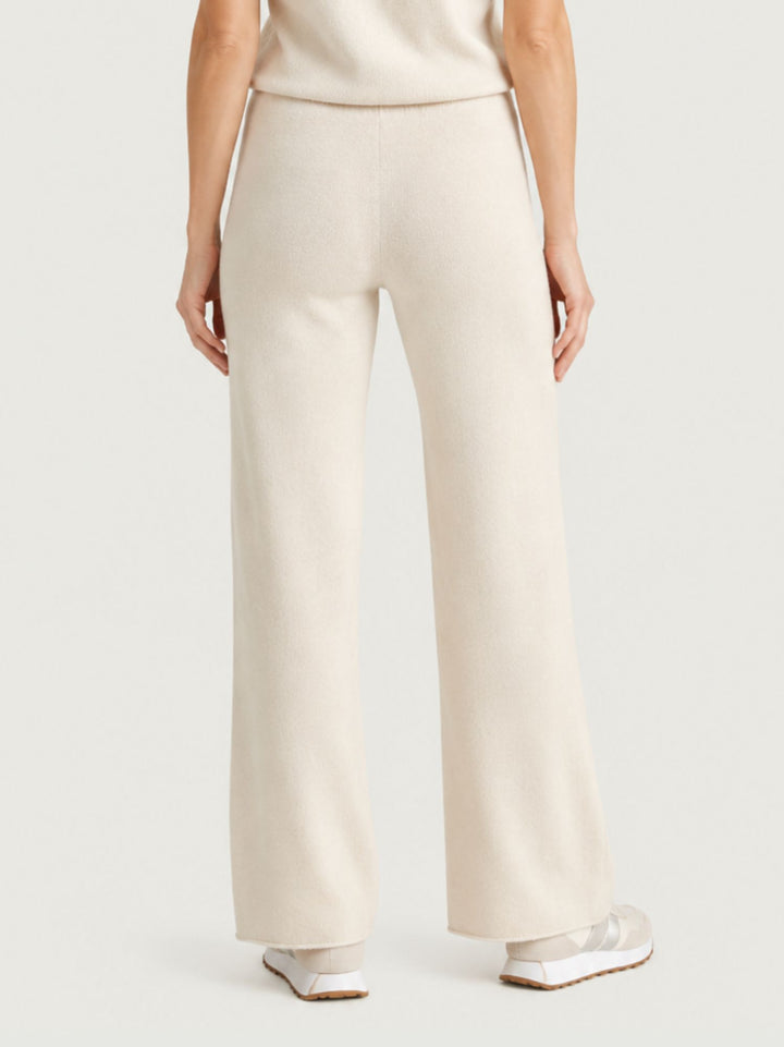 Pantalone Sis con coulisse in maglia panna 0370176 0071 BIMOR 