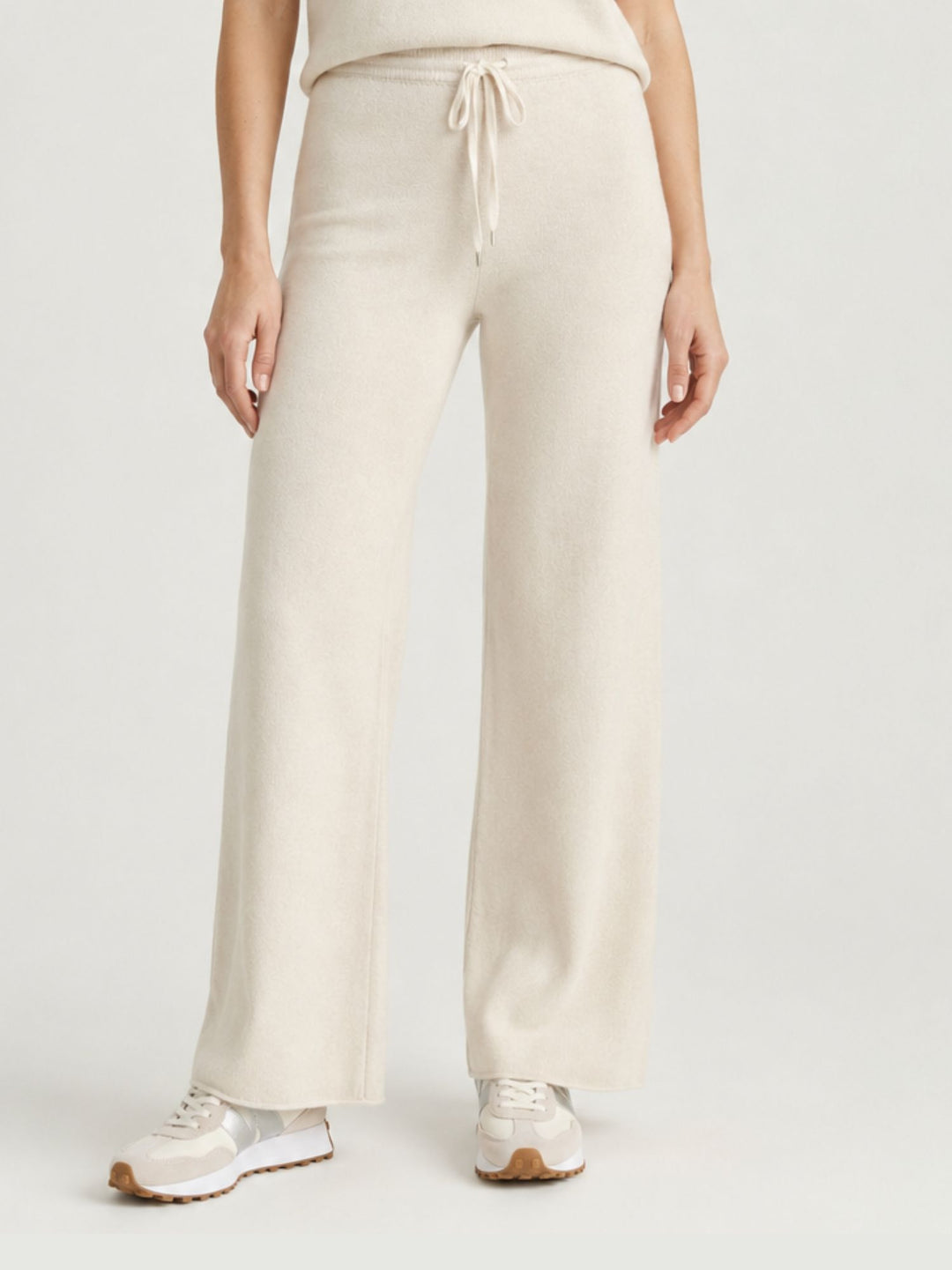 Pantalone Sis con coulisse in maglia panna 0370176 0071 BIMOR 