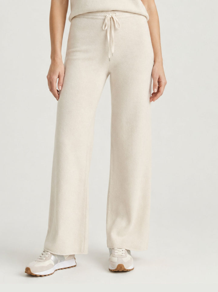 Pantalone Sis con coulisse in maglia panna 0370176 0071 BIMOR 