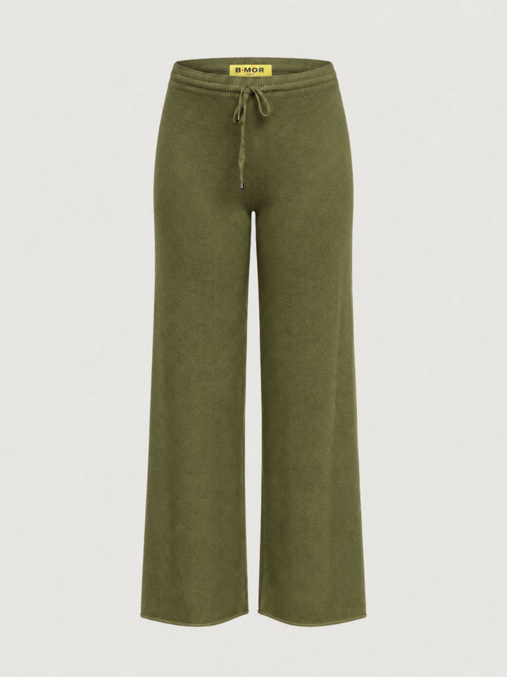 Pantalone Sis con coulisse in maglia matcha 0370176 0192 BIMOR 
