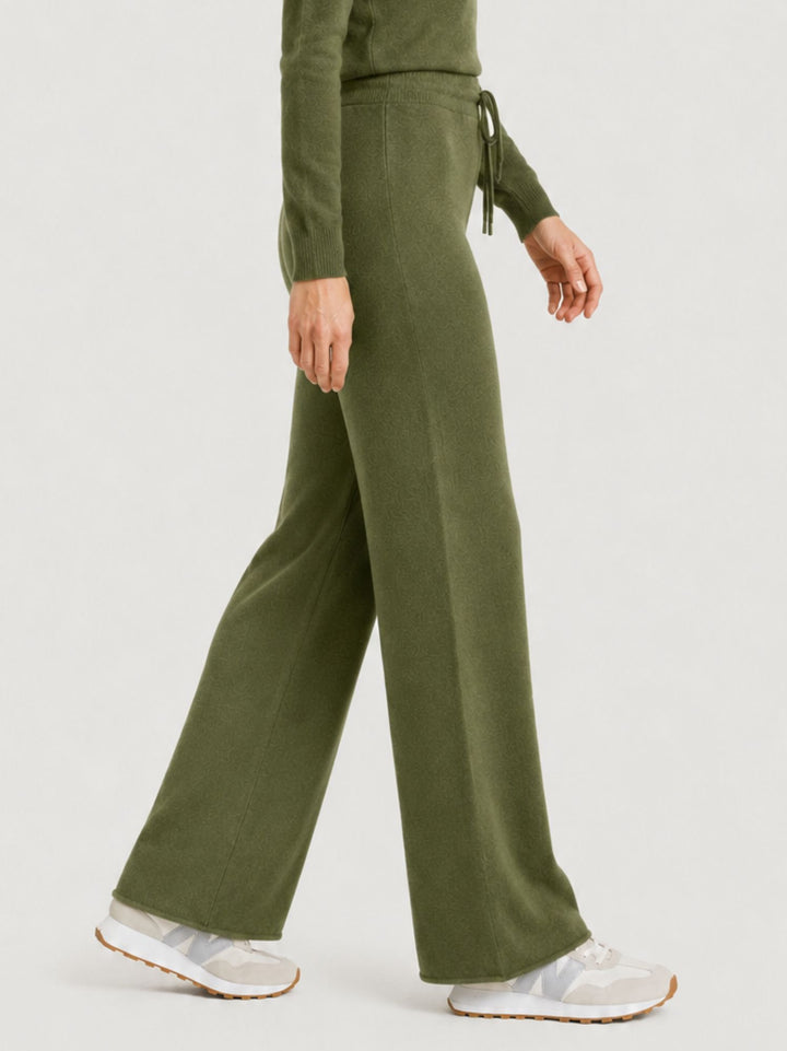 Pantalone Sis con coulisse in maglia matcha 0370176 0192 BIMOR 