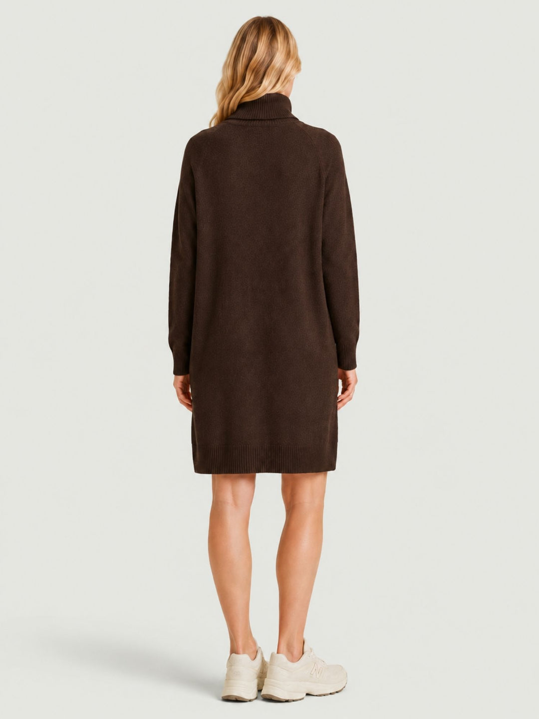 Abito Ester a collo alto in maglia cioccolato 0370225 0196 BIMOR 