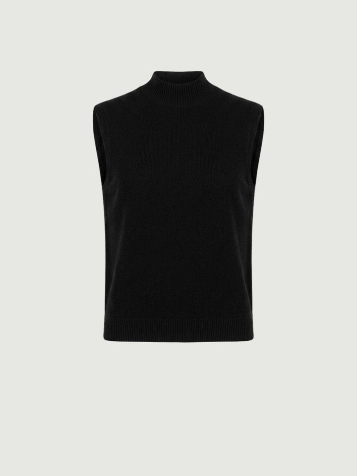 Gilet Eli con collo a lupetto in maglia licorice 0370236 0010 BIMOR 