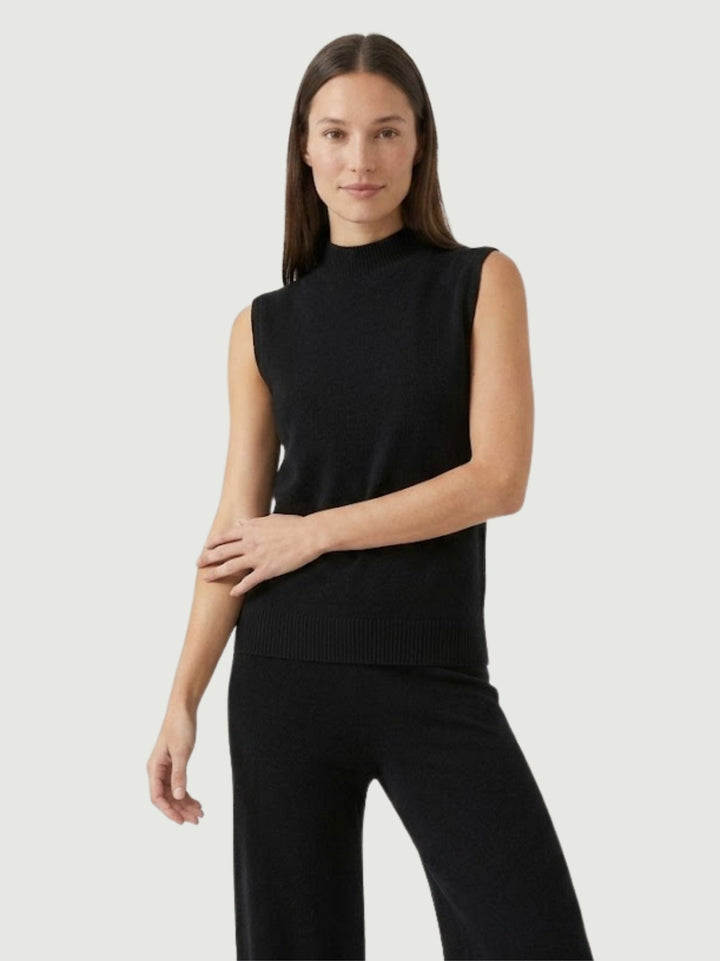 Gilet Eli con collo a lupetto in maglia licorice 0370236 0010 BIMOR 