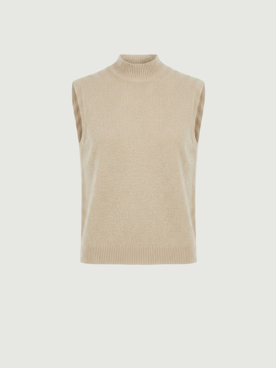 Gilet Eli con collo a lupetto in maglia caffellatte 0370236 0080 BIMOR 
