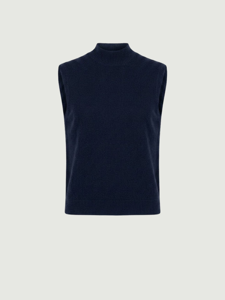 Gilet Eli con collo a lupetto in maglia mirtillo 0370236 0115 BIMOR 