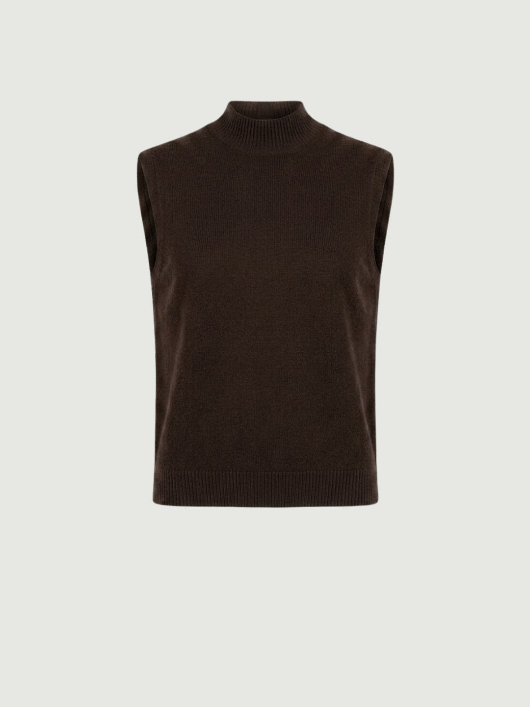 Gilet Eli con collo a lupetto in maglia cioccolato 0370236 0196 BIMOR 
