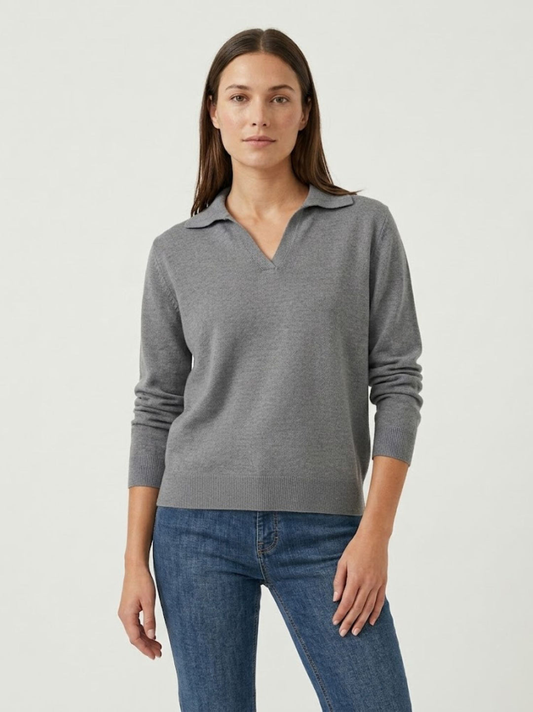 Maglia con colletto polo carbone 0520913 0022 ANDREA MORANDO 