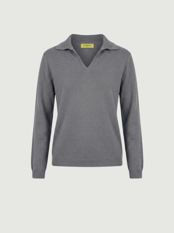 Maglia con colletto polo carbone 0520913 0022 ANDREA MORANDO 
