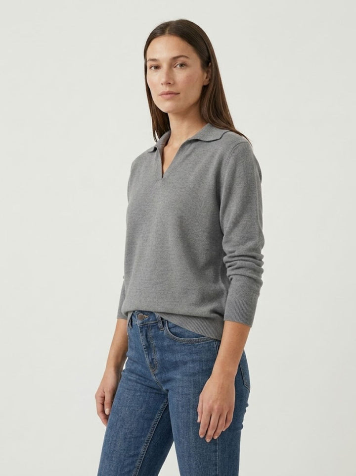 Maglia con colletto polo carbone 0520913 0022 ANDREA MORANDO 