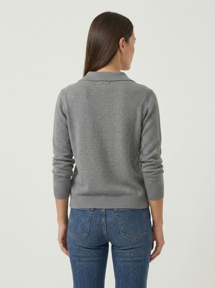Maglia con colletto polo carbone 0520913 0022 ANDREA MORANDO 