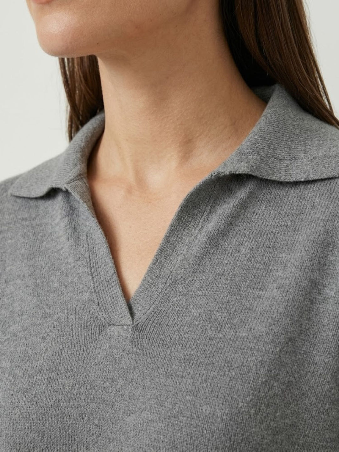 Maglia con colletto polo carbone 0520913 0022 ANDREA MORANDO 