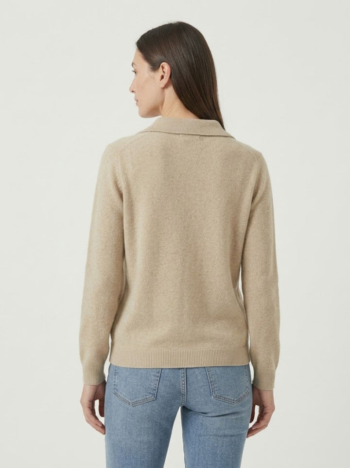 Maglia con colletto polo caffellatte 0520913 0080 ANDREA MORANDO 
