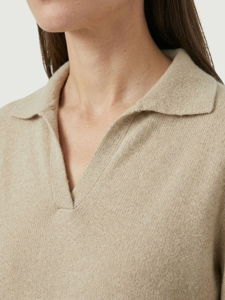 Maglia con colletto polo caffellatte 0520913 0080 ANDREA MORANDO 