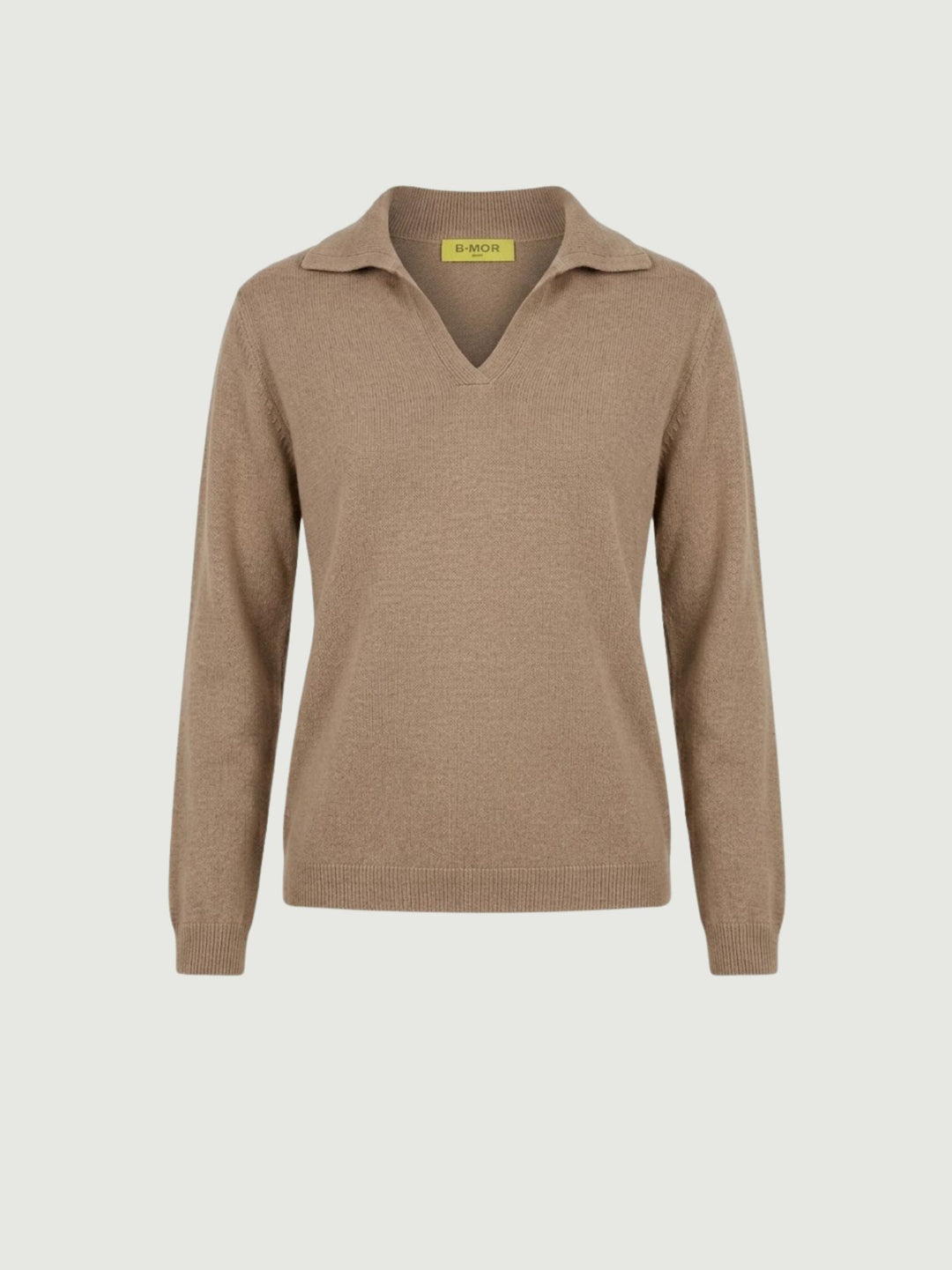 Maglia con colletto polo nocciola 0520913 0083 ANDREA MORANDO 