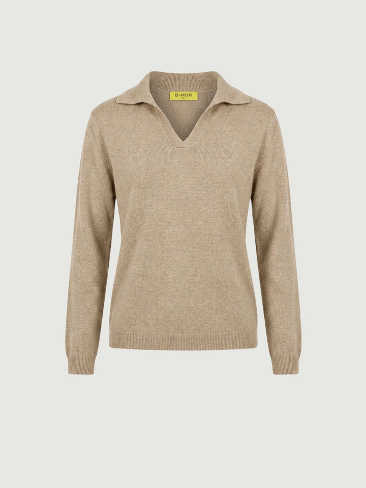 Polo Lulli in maglia nocciola 0520913 0083 BIMOR 