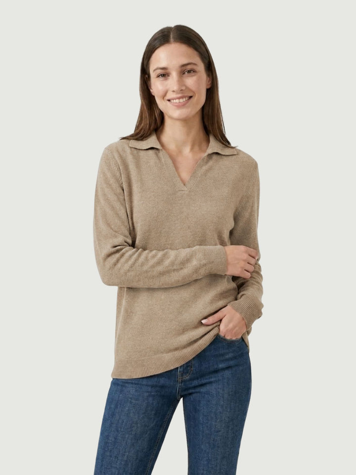 Polo Lulli in maglia nocciola 0520913 0083 BIMOR 