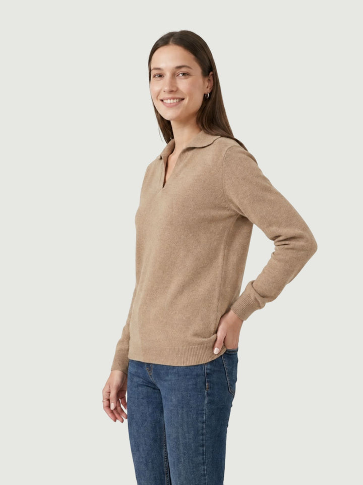 Polo Lulli in maglia nocciola 0520913 0083 BIMOR 