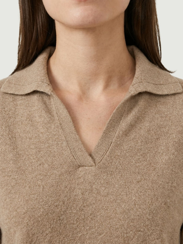 Polo Lulli in maglia nocciola 0520913 0083 BIMOR 